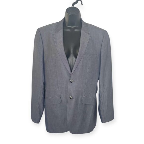 Ted Baker Men’s Blazer 38R Wool-Silk Blend Gray Suit Jacket Preppy Sport Coat - Picture 1 of 10